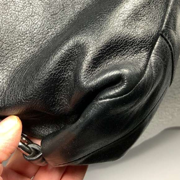 Coach Ashley Black Leather Carry All Shoulder Bag - F15513 - Picture 13 of 16